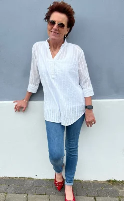 Discount Skjorte - Simona - White Lurex Skjorter