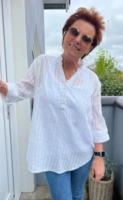 Discount Skjorte - Simona - White Lurex Skjorter