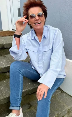 New Skjorte - Susanne Rhinestone - Blue Skjorter