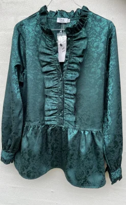 Hot Skjorte - Evie - Dark Green Flower Skjorter