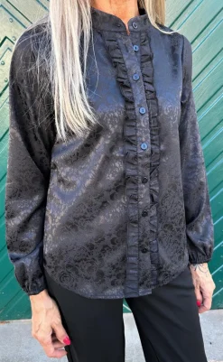 New Skjorte - Florina - Black Flower Skjorter