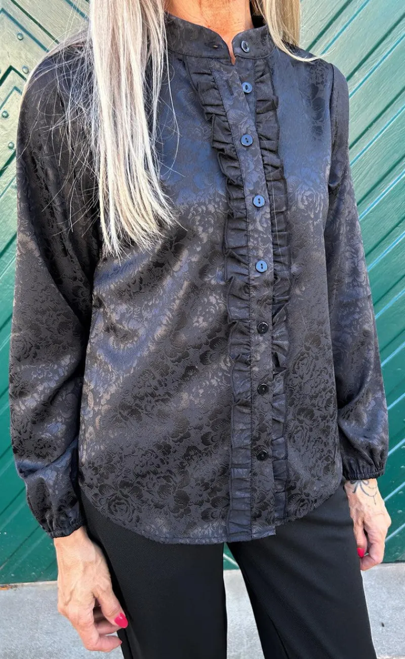 New Skjorte - Florina - Black Flower Skjorter