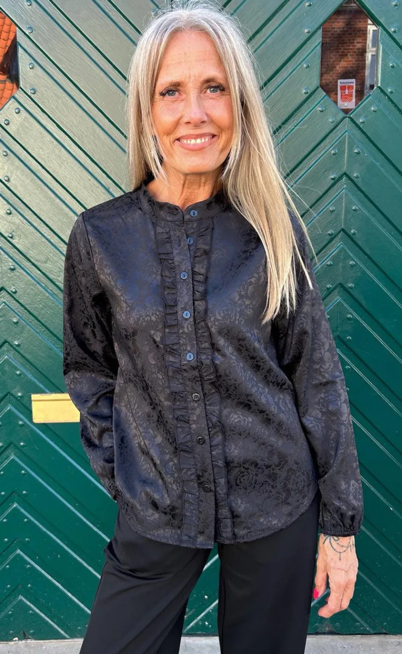 New Skjorte - Florina - Black Flower Skjorter