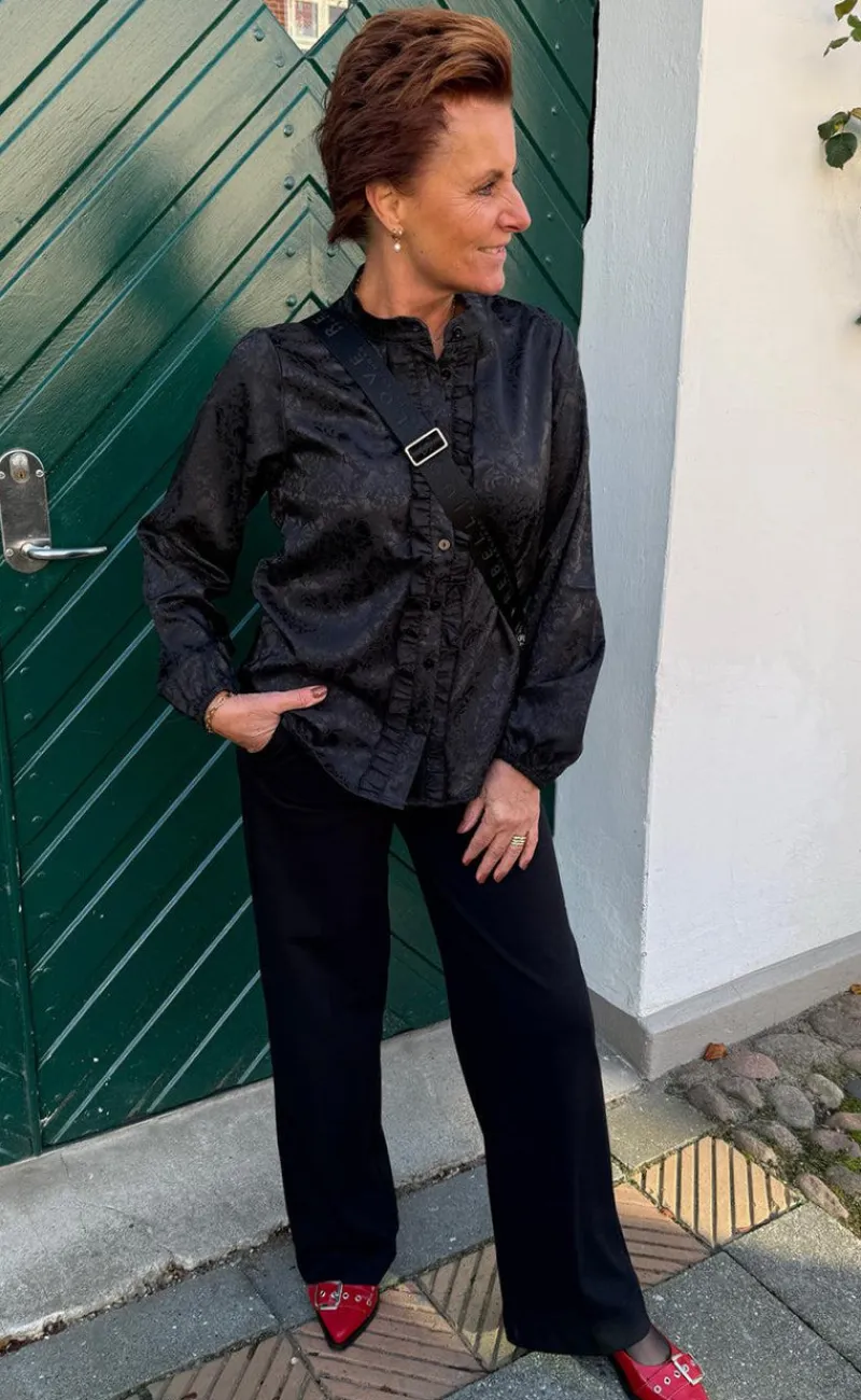 New Skjorte - Florina - Black Flower Skjorter