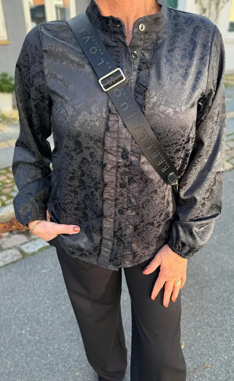 New Skjorte - Florina - Black Flower Skjorter