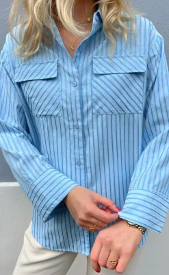 Skjorte - Simili - Blue Striped Skjorter