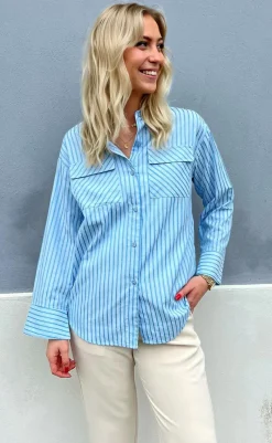 Skjorte - Simili - Blue Striped Skjorter