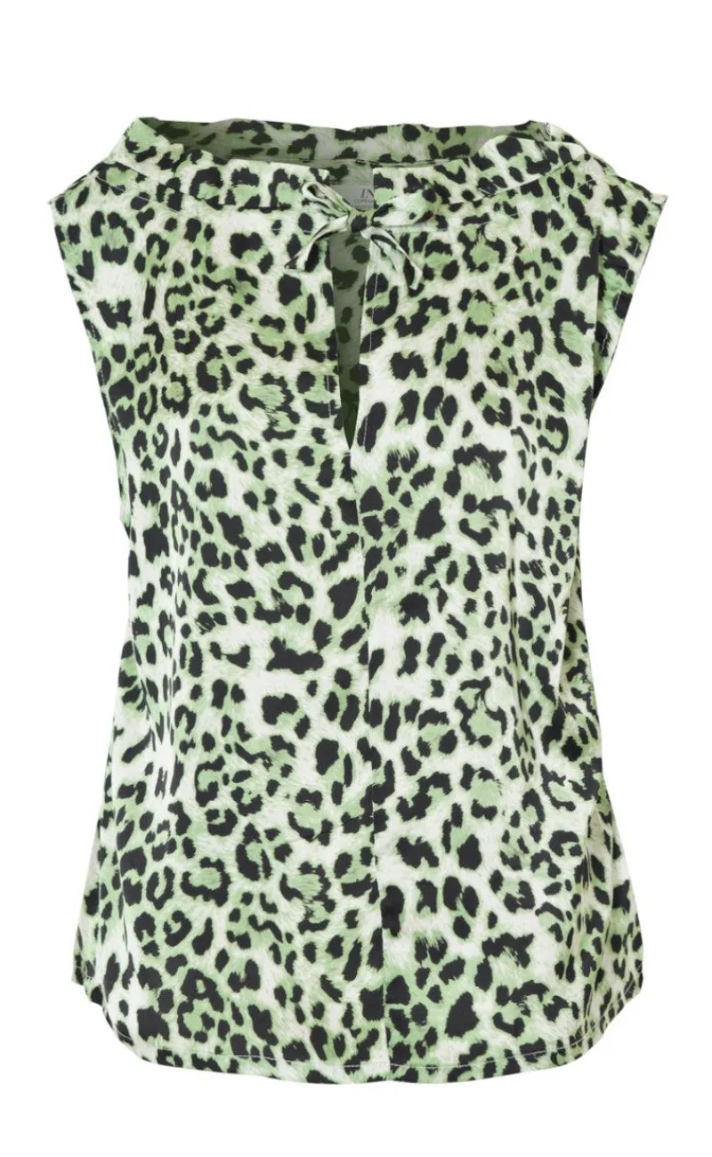 Sale Top - Ellen - Green Leo (vendbar) T-shirts & Toppe