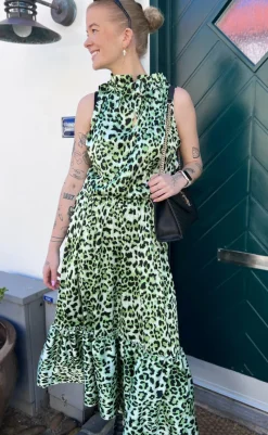 Sale Top - Ellen - Green Leo (vendbar) T-shirts & Toppe