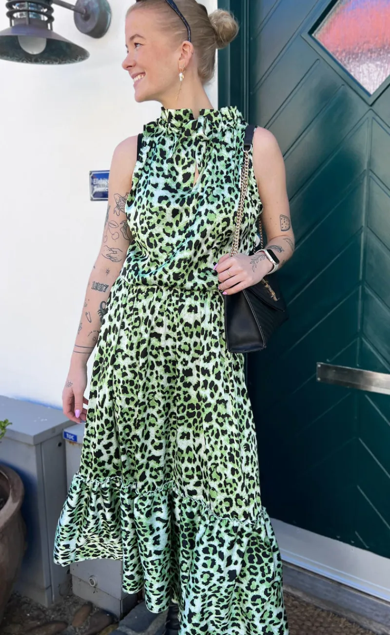 Sale Top - Ellen - Green Leo (vendbar) T-shirts & Toppe