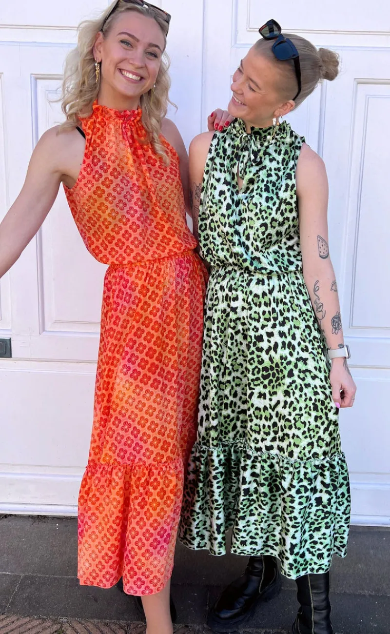 Sale Top - Ellen - Green Leo (vendbar) T-shirts & Toppe