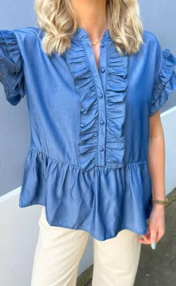 Clearance Top - Freya - Denim Blue T-shirts & Toppe