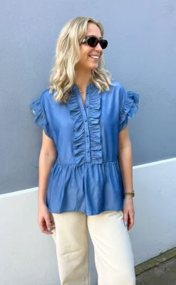 Clearance Top - Freya - Denim Blue T-shirts & Toppe
