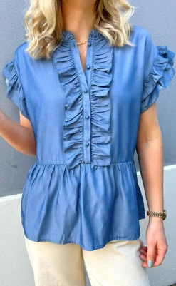 Clearance Top - Freya - Denim Blue T-shirts & Toppe