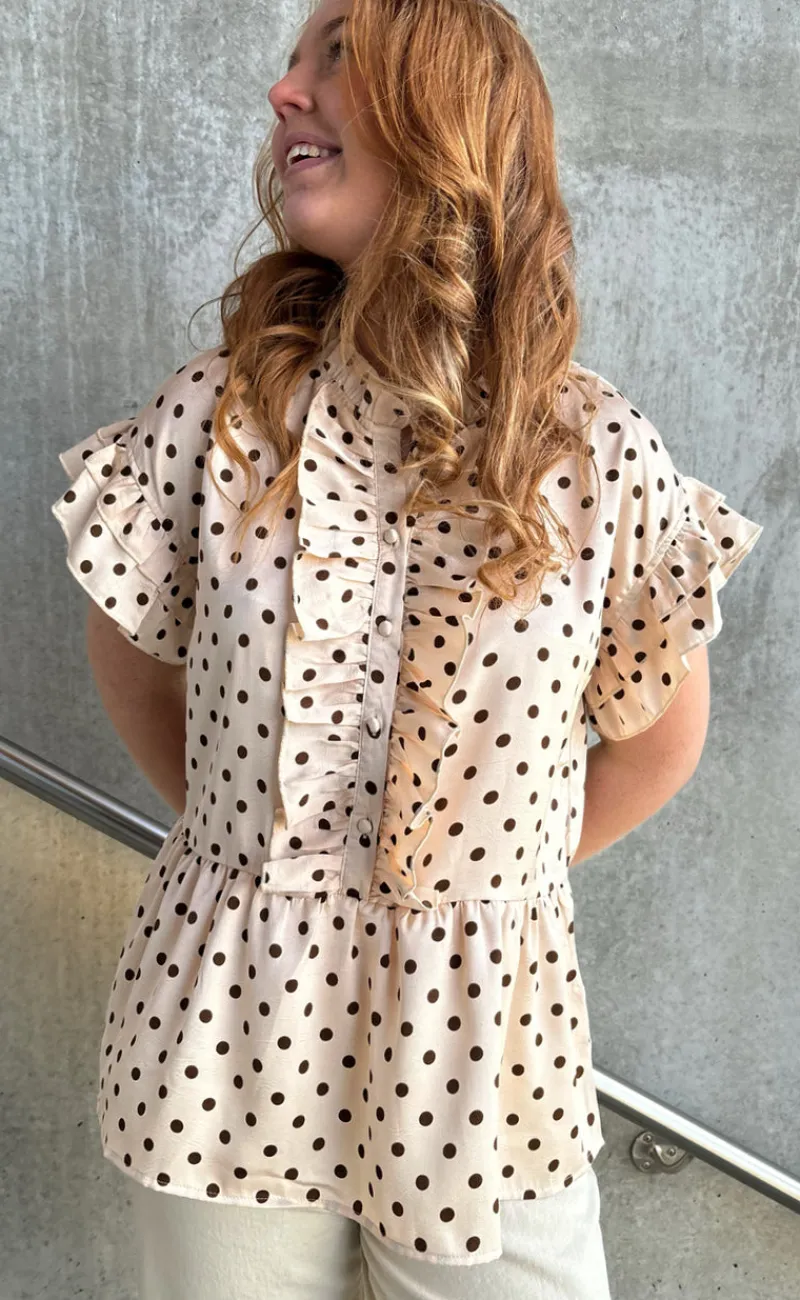 New Top - Freya - Beige Dots T-shirts & Toppe