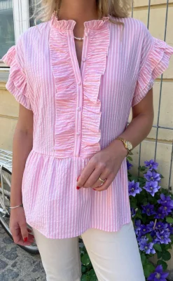 Sale Top - Freya - Pink Striped T-shirts & Toppe