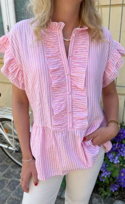 Sale Top - Freya - Pink Striped T-shirts & Toppe