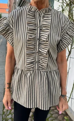 New Top - Freya - Brown/Black Stripe T-shirts & Toppe