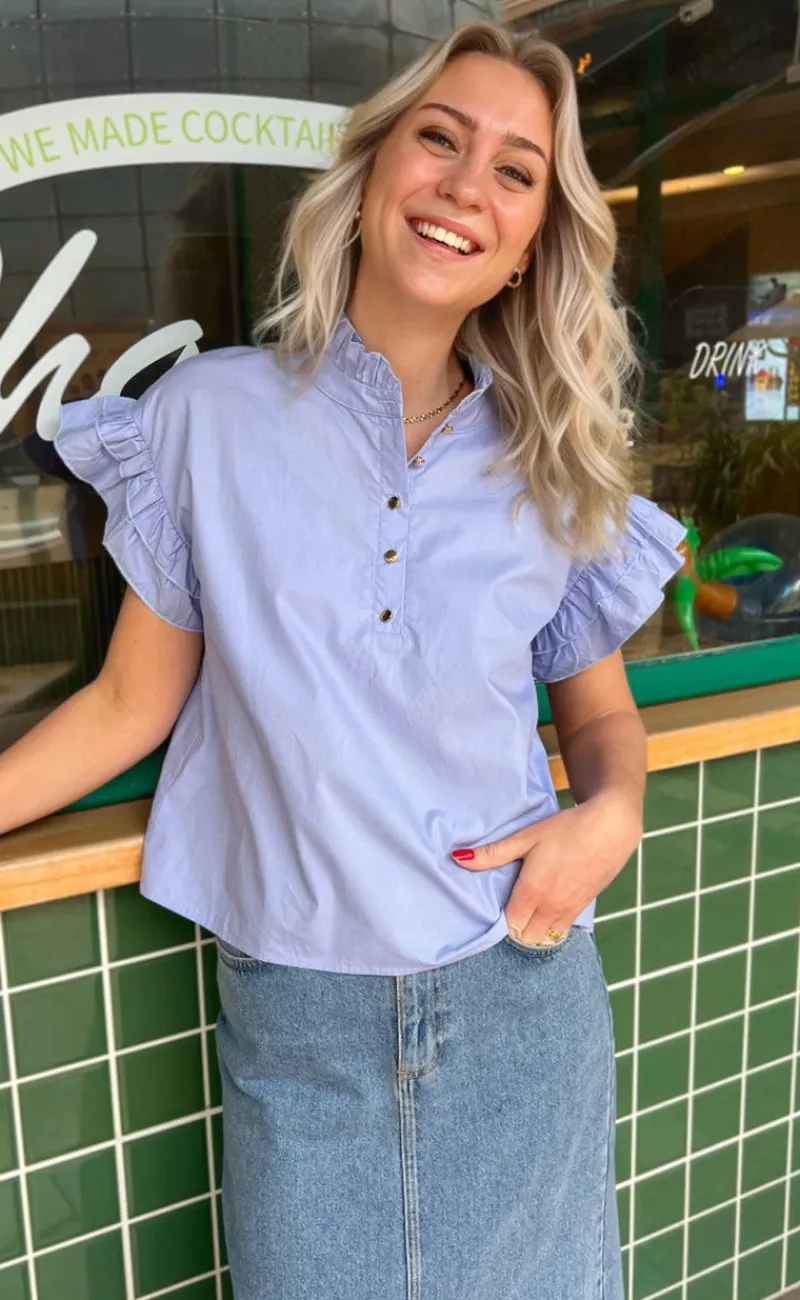 Online Top - Mandy - Mermaid Blue T-shirts & Toppe