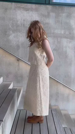 Clearance Top - Naja - Off White Denim W. Embroidery T-shirts & Toppe