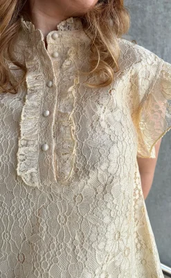 Top - Pia Lace - Creme T-shirts & Toppe