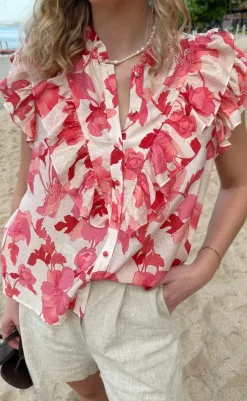 Clearance Top - Zita - Pink Flowers T-shirts & Toppe