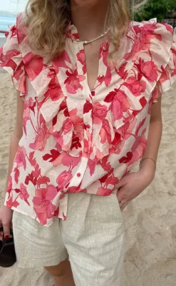 Clearance Top - Zita - Pink Flowers T-shirts & Toppe