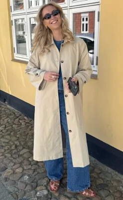 Online Trenchcoat - Louisa Long - Beige Jakker & Frakker|Alt Overtøj