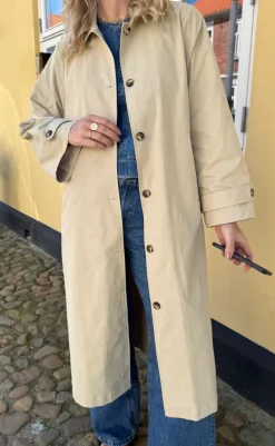 Online Trenchcoat - Louisa Long - Beige Jakker & Frakker|Alt Overtøj