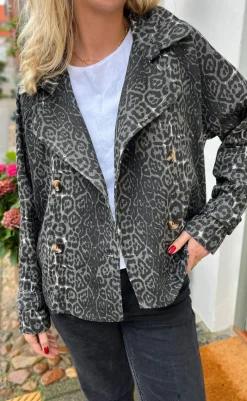 Online Trenchcoat / Jakke - Sally - Grey Leopard Jakker & Frakker|Alt Overtøj
