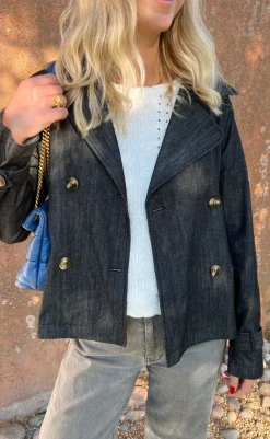 New Trenchcoat / Jakke - Silje - Black Denim Jakker & Frakker|Alt Overtøj