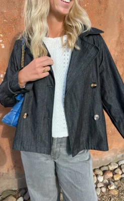 New Trenchcoat / Jakke - Silje - Black Denim Jakker & Frakker|Alt Overtøj