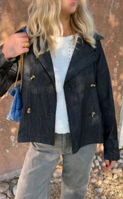 New Trenchcoat / Jakke - Silje - Black Denim Jakker & Frakker|Alt Overtøj