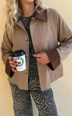 Online Trenchcoat / Jakke - Caroline Contrast - Camel / Brown Jakker & Frakker|Alt Overtøj