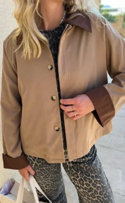 Online Trenchcoat / Jakke - Caroline Contrast - Camel / Brown Jakker & Frakker|Alt Overtøj