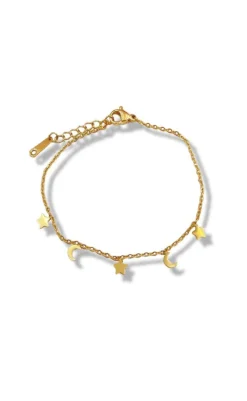 Armbånd - Porto Moon & Stars - Gold Colour Smykker