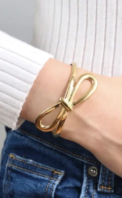 Clearance Armbånd - Chunky Bow - Gold Colour Smykker