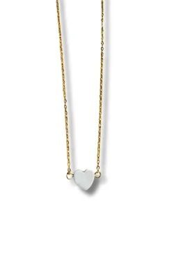 Clearance Halskæde - Pearl Heart- Gold Colour Smykker