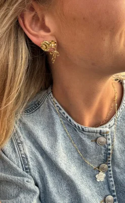 Discount Halskæde - Tiny Hearts - Gold Colour Smykker