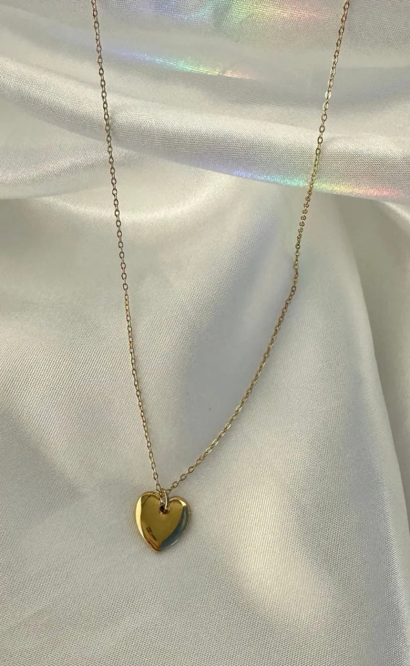 Online Halskæde - Houston Heart - Gold Colour Smykker