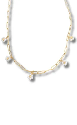 Online Halskæde - Small Flower - Gold Colour Smykker