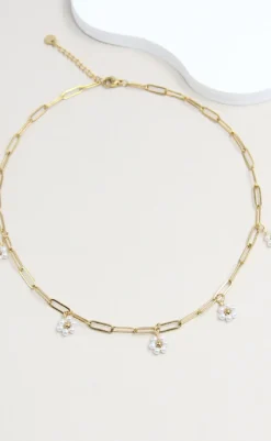 Online Halskæde - Small Flower - Gold Colour Smykker