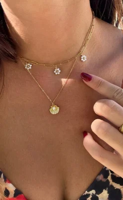 Online Halskæde - Small Flower - Gold Colour Smykker