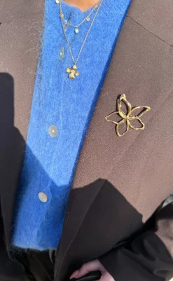 Discount Halskæde - Textured Flower - Gold Colour Smykker