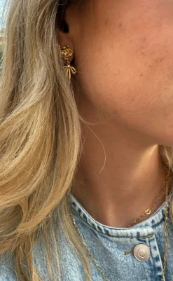 Discount Halskæde - Textured Flower - Gold Colour Smykker