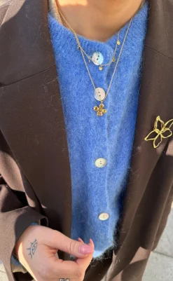 Discount Halskæde - Textured Flower - Gold Colour Smykker