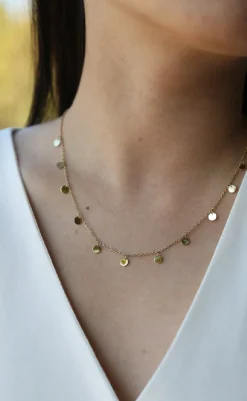 Clearance Halskæde - Shiny Drop - Gold Colour Smykker