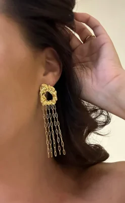 Online Øreringe - Augusta Long - Gold Colour Smykker