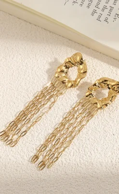 Online Øreringe - Augusta Long - Gold Colour Smykker