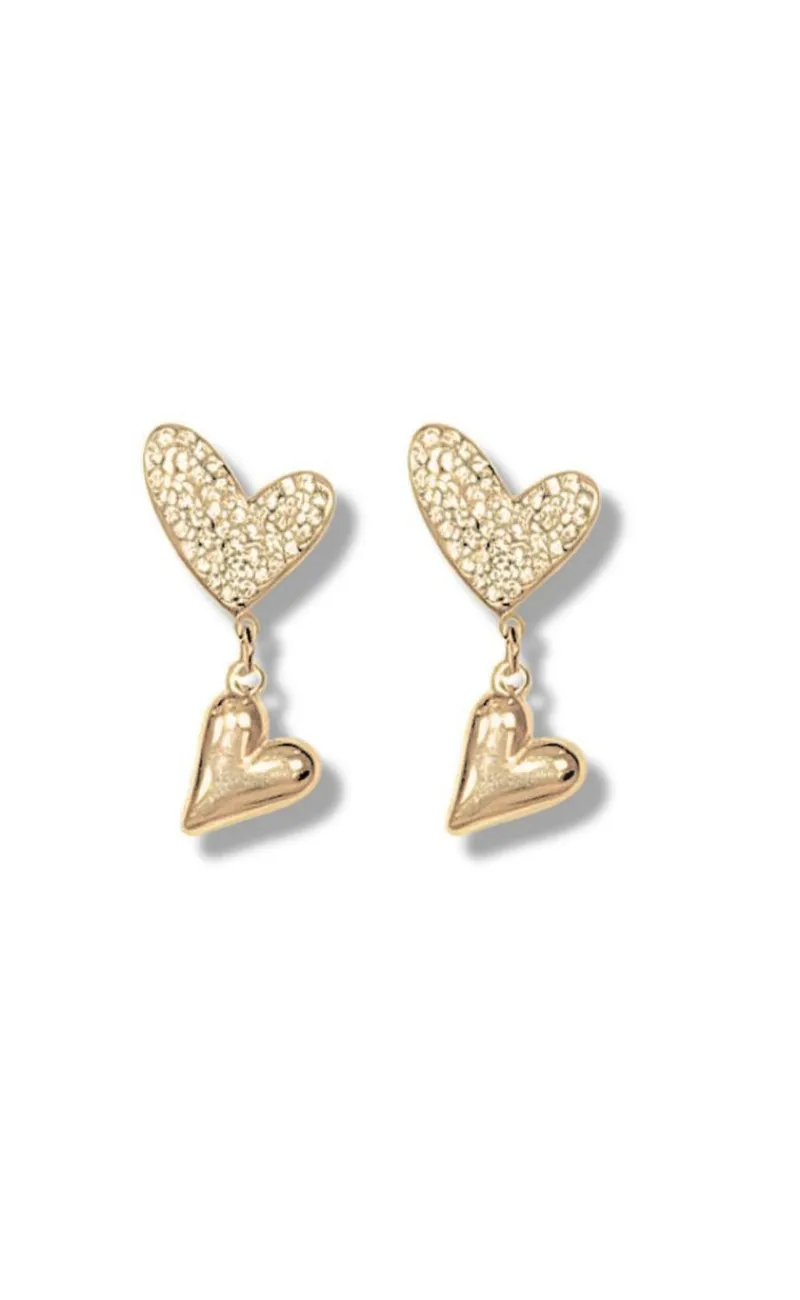 Discount Øreringe - Valencia Heart - Gold Colour Smykker